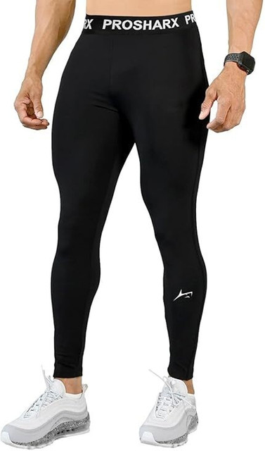Prosharx Solid Men Black Tights