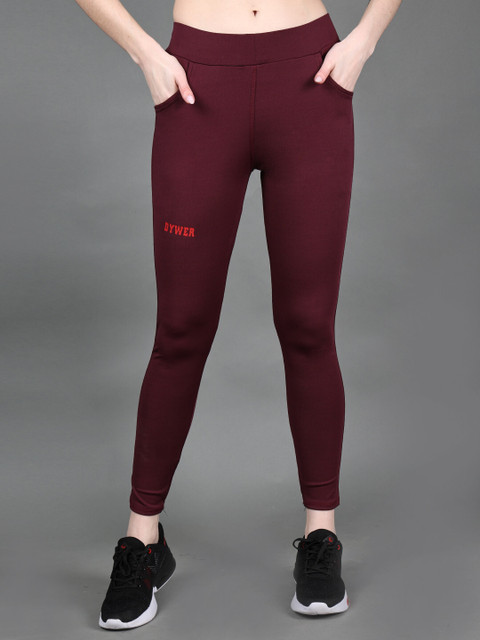 DYWER Solid Girls Purple Tights