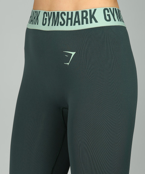 GymShark Solid Women Dark Green Tights - Buy GymShark Solid Women