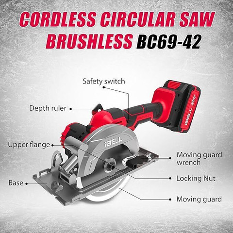 iBELL ONE POWER SERIES Circular Saw BC69-42 WITH Ah battery and 3A  charger Handheld Tile Cutter