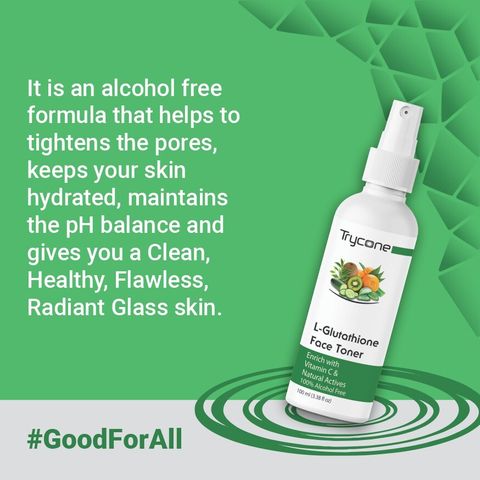 l glutathione alcohol Trycone L Glutathione Face Toner Enrich with Vitamin C Men & Women