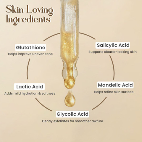 GLAMVEDA Skin Brightening Glutathione, Glycolic & Salicylic acid Face Serum  Men & Women