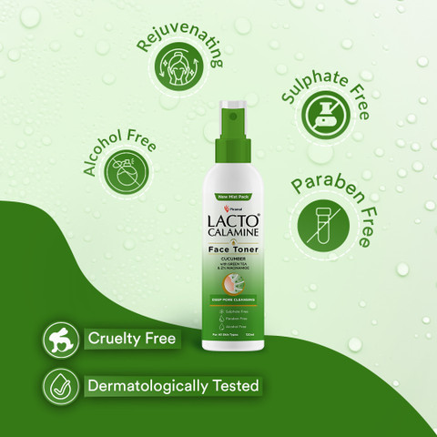 Lacto Calamine Cucumber Face Toner with Green Tea & Niacinamide