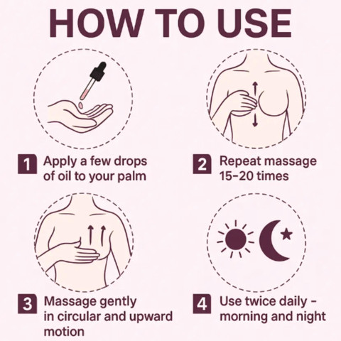 Ovlin Breast massage oil for women help in Skin toning oil Natural
