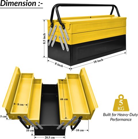 IMPULSE High Grade Metal Tool Box for Tools/Tool Kit Box for Home