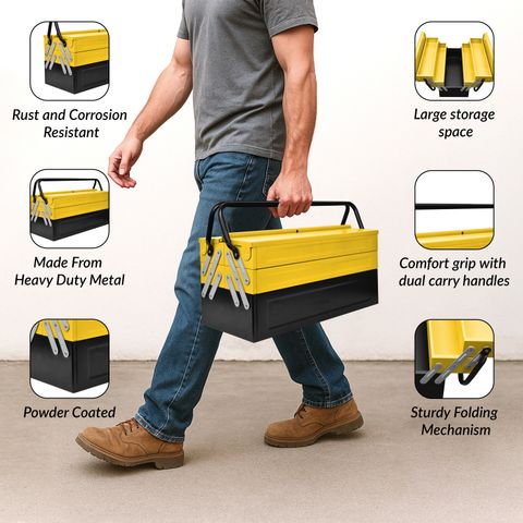 IMPULSE High Grade Metal Tool Box for Tools/Tool Kit Box for Home