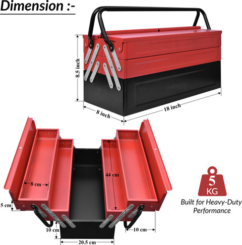 Plantex High Grade Metal Tool Box for Tools/Tool Kit Box for Home