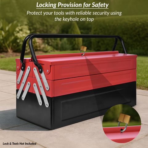 Plantex High Grade Metal Tool Box for Tools/Tool Kit Box for Home