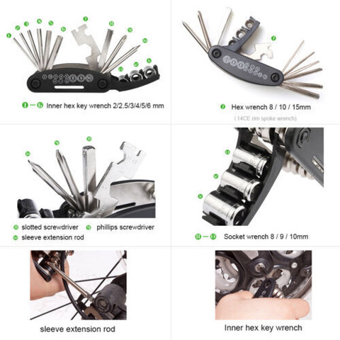 Nexshop ™16 in Multifunctional Bicycle Repair Tool Kit with