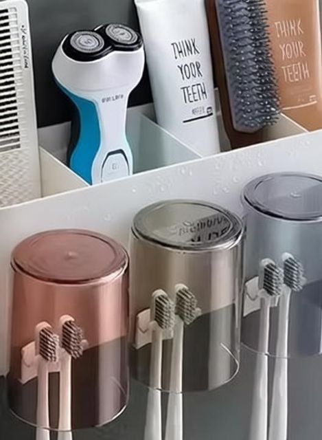 Erise Enterprises Plastic Wall Mount Toothbrush Holder, Multicolor - Image 7