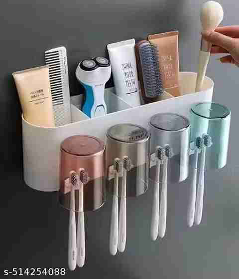 Erise Enterprises Plastic Wall Mount Toothbrush Holder, Multicolor - Image 3