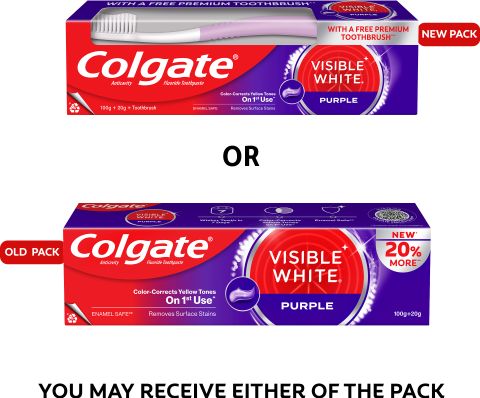 Color Changing Colgate Toothpaste Colgate Visible White Purple , Color-Corrects Yellow Tones on 1st Use ...
