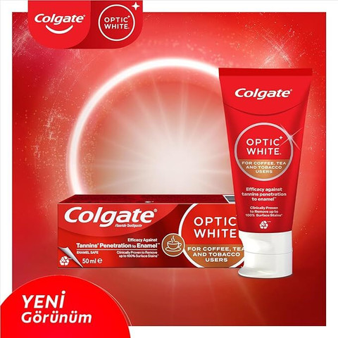 colgate optic white for coffee tea and tobacco Coffee, Users - 75 ml Keep your pearly white smile bright and stain COLGATE OPTIC WHITE TOOTHPASTE FOR