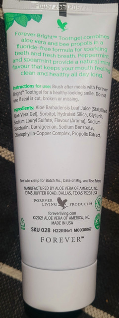 Forever Living FOREVER BRIGHT TOOTHGEL WITH ALOE VERA & BEE