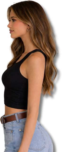 Srisrash Casual Sleeveless Solid Women Black Top view 4