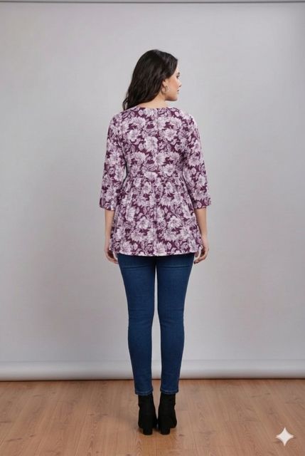 PRAVISHRI TRENDS Formal Printed Women Purple, White Top - Buy PRAVISHRI ...