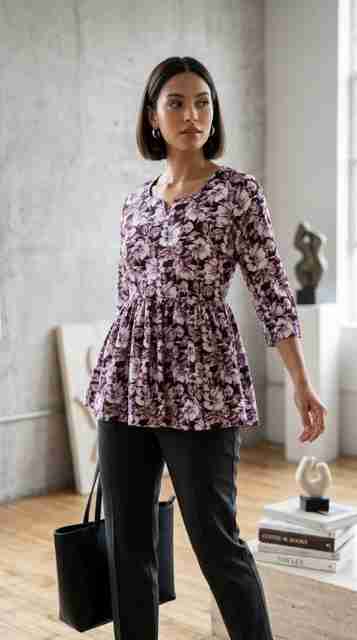 PRAVISHRI TRENDS Formal Printed Women Purple, White Top - Buy PRAVISHRI ...