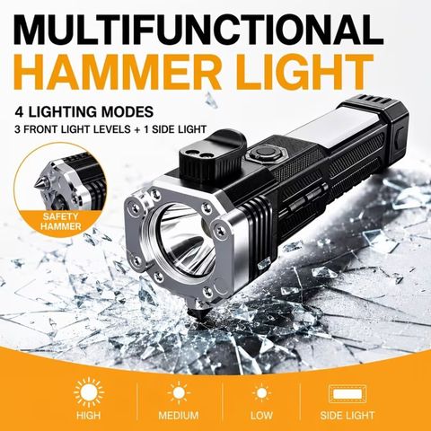BRZONE B13 Rechargeable Torch, 10 cm, Black - Image 4