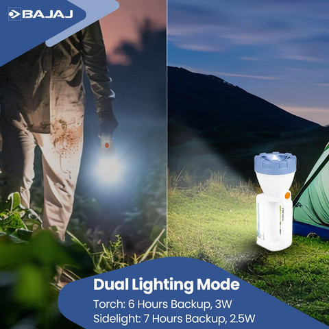 BAJAJ Travellesta 3W LED Torch ! Dual Lighting ! USB C-Type
