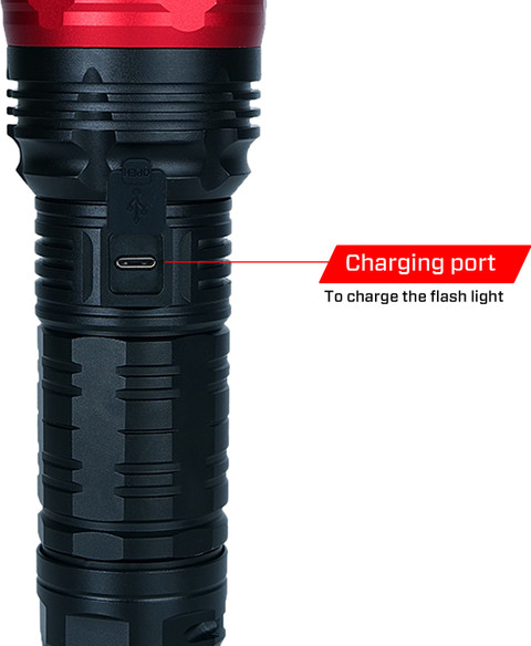 iBELL FL8788S Rechargeable Flashlight, 5 Light Mode, Telescopic