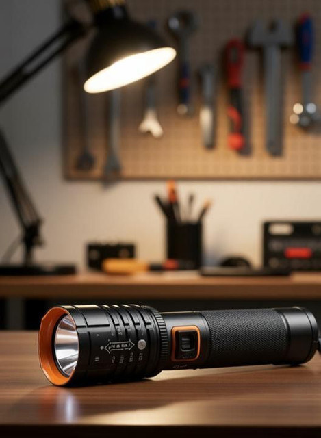 MZ 035 -ZOOMABLE LED METAL 5 MODE Flashlight, Super Bright Torch