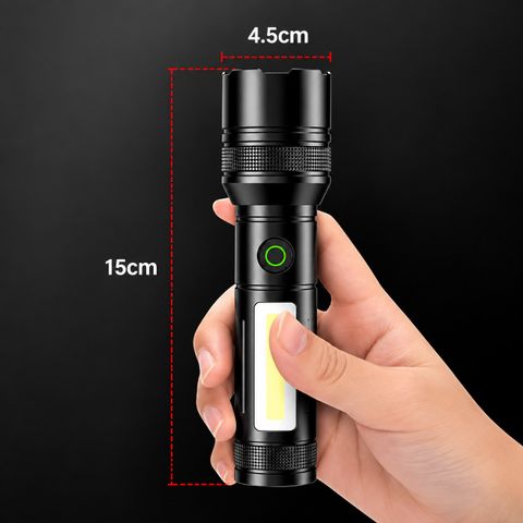 CRENTILA M81 Tactical COB Flashlight | 10000 Lumens With Zoom & Blinker LED Focus/Flood Torch (Black, 15 cm, Rechargeable) - Image 7