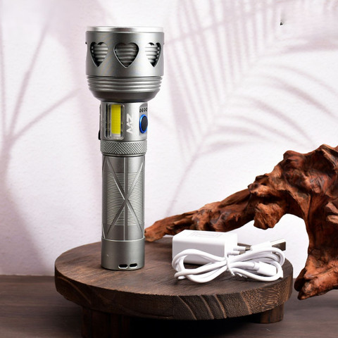 MZ M978(RECHARGEABLE LED METAL TORCH) Zoomable 250W with 5200mAh
