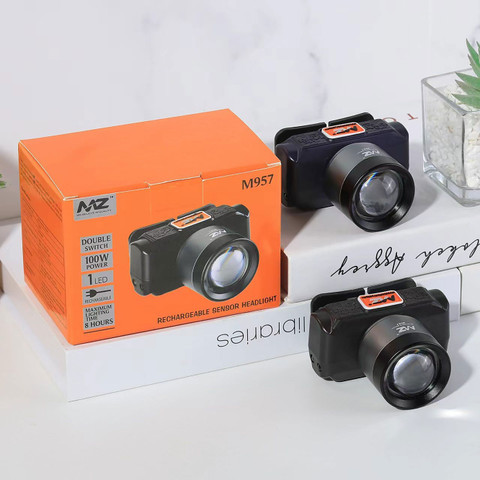 MZ M957 (Rechargeable LED Headlamp) 100W Zoomable Lense 6 Hours