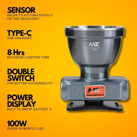 MZ M959 (LED Headlamp) 100W with Sensor 8 Hours Working Torch