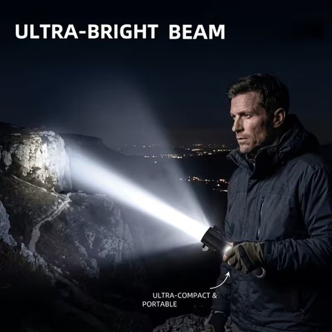 BRZONE B13 Rechargeable Torch, 10 cm, Black - Image 7