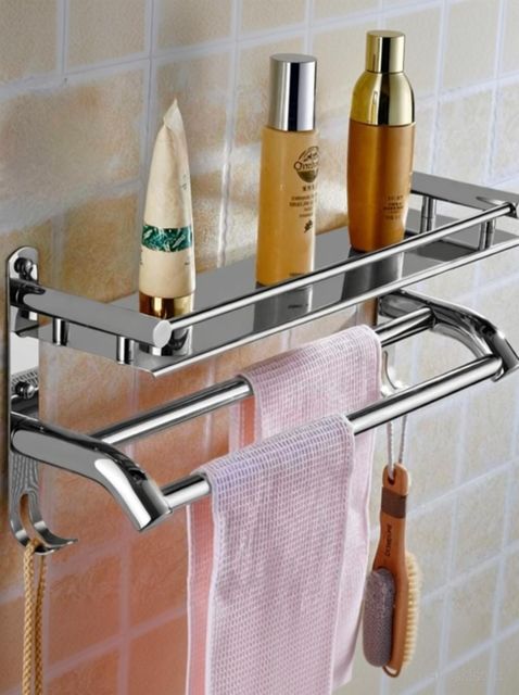 GOLDEN LIKE Stainless Steel Folding Towel Holder, Gold - Image 7