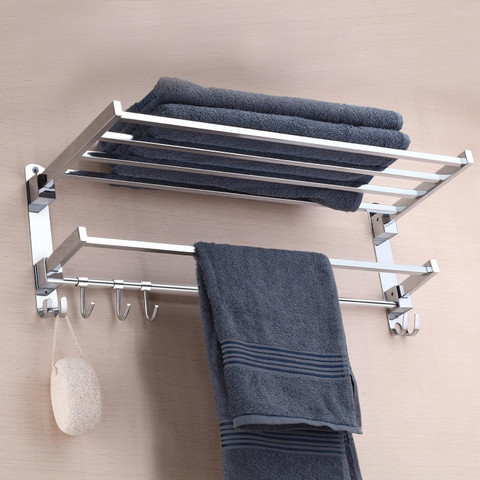 Folding Towel Hanger Towel Wall Mount Rack ANTIK 24 Inch Folding