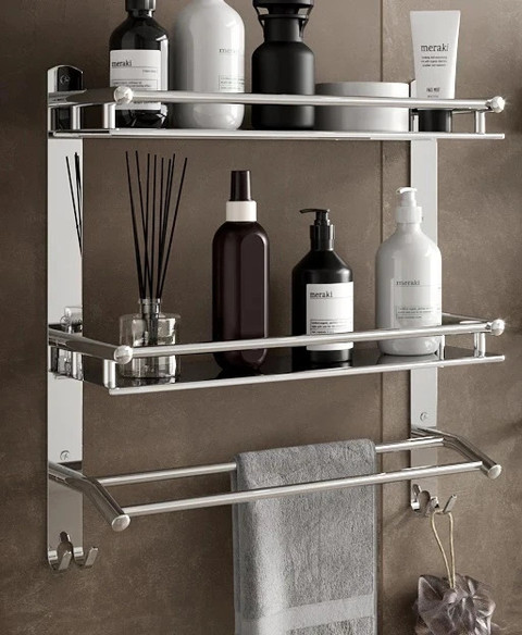 GLOXY by GLOXY Premium rack Abs and Folding Towel Rack/Hanger/  Stand/Bathroom Accessories Silver Towel Holder