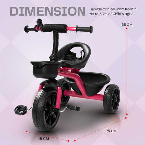 baybee Dual Storage Baskets Safety Belt Baby Cycle for to