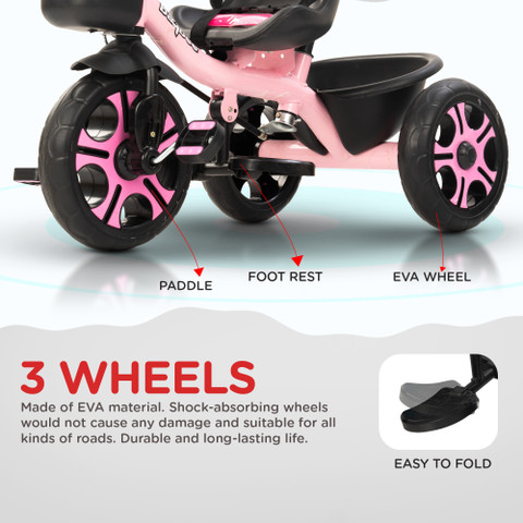 baybee Trixg Pro Baby Tricycle for Kids Smart Plug Play Kids Cycle Bell  Parental Push Handle Kids Trike Baby Cycle for Kids to Years Boys