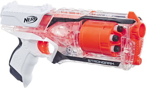 Hasbro Nerf Elite Strongarm Clear Blaster Rotating Barrel, Slam