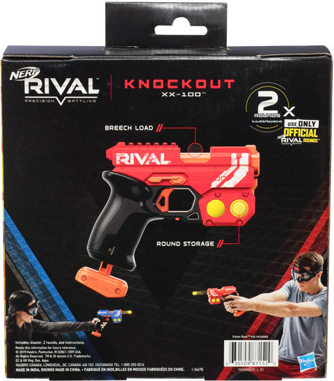 Nerf Knockout XX-100 Blaster -Team Red, Round Storage, 85 FPS