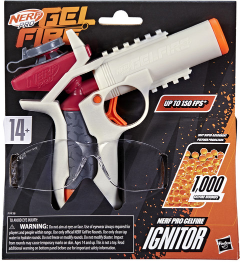 Nerf Pro Gelfire Ignitor Blaster, 1000 Gelfire Rounds, 60 Round