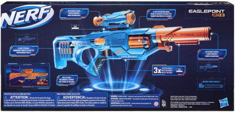 Nerf Elite Eaglepoint RD-8 Blaster, 8-Dart Drum, Detachable
