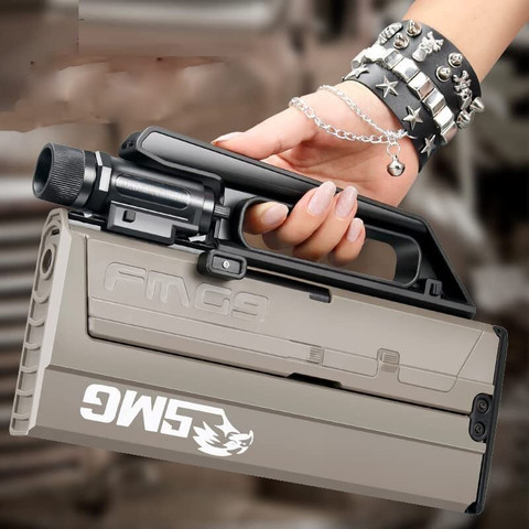 Foldable Machine Gun HALO NATION FMG9 EVA Soft Foam Shell Ejection Gun Toy Blaster Gun ...