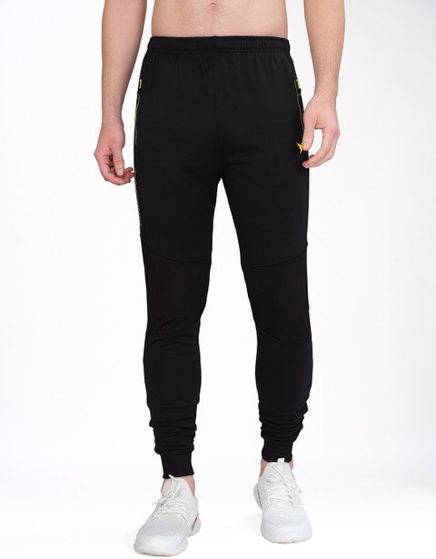 TECHNOSPORT Solid Men Black Track Pants Buy TECHNOSPORT Solid