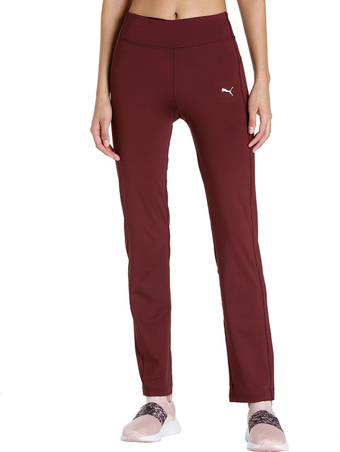 PUMA Ws Straight Leg Pants Solid Women Maroon Track Pants