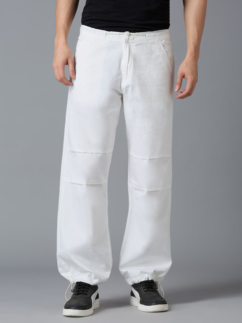 True Colors Of India Solid Men White Track Pants