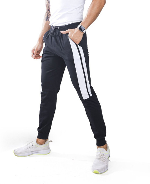 Tees Park Colorblock Men Black, White Track Pants Buy Tees Park