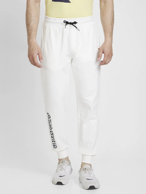 Spykar Printed Men White Track Pants