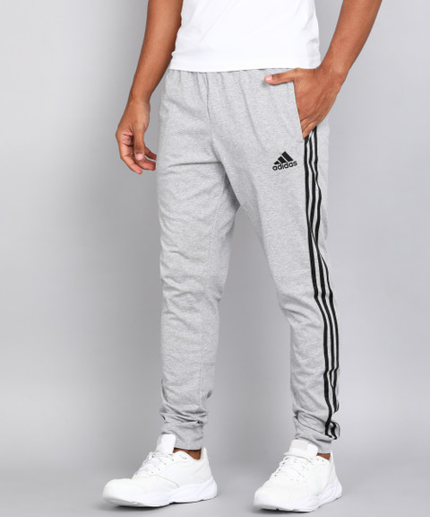 Button Adidas Grey Trackies ADIDAS Solid Men Grey Track Pants Buy - Main Image