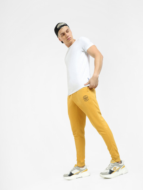 JACK JONES Solid Men Yellow Track Pants