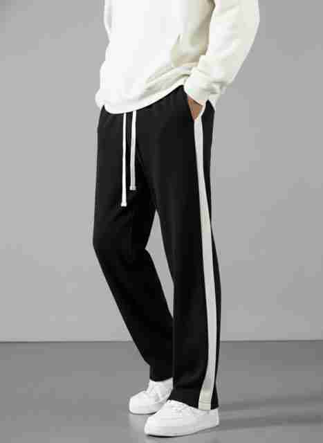 INDICLUB Colorblock Men Black, White Track Pants Buy INDICLUB