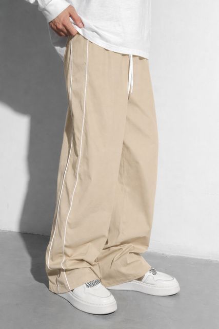 RC FASHION Men Striped Beige Track Pants - Image 7