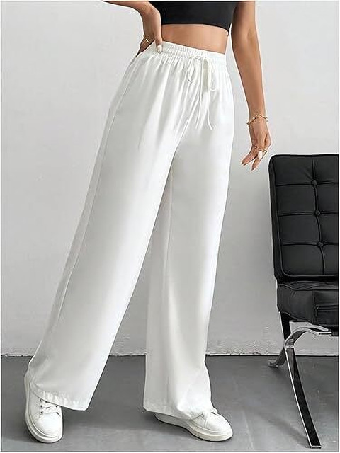 Dockstreet Solid Women White Track Pants